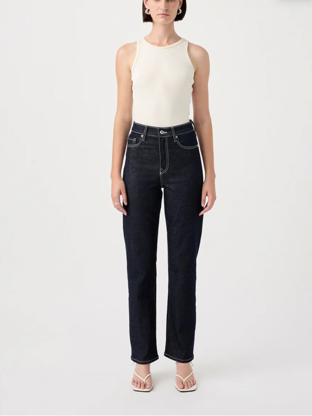 New Outland Denim Zoe High Rise‎ Straight Jean in Rinse Sz 26